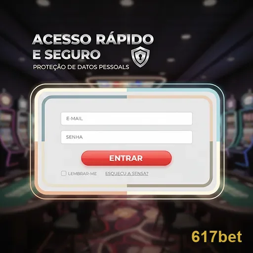 Tela de login do aplicativo 617bet com acesso ágil.