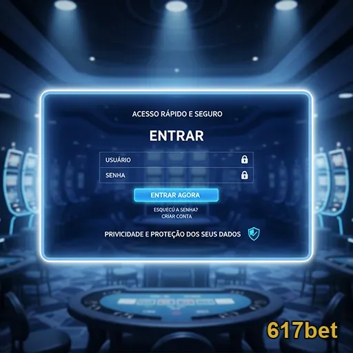 Tela de login da 617bet com opções de acesso rápido e seguro.