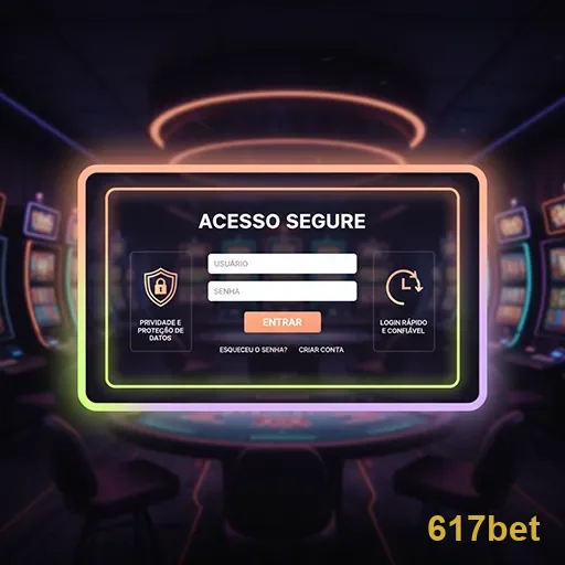 Tela de login com acesso seguro no site 617bet.