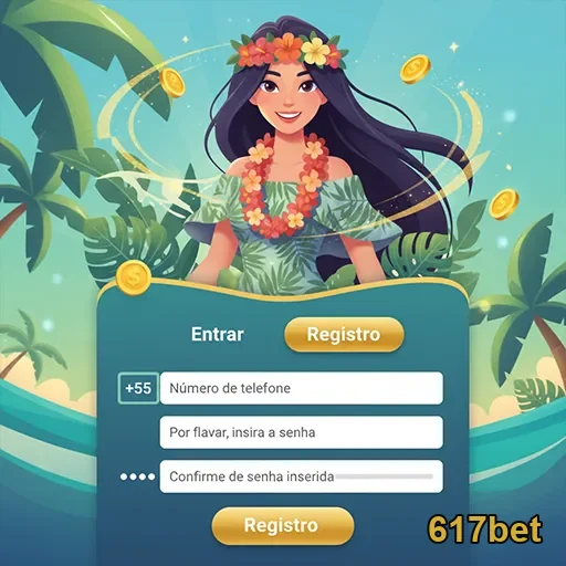 Interface do aplicativo 617bet com registro simples e acessível.