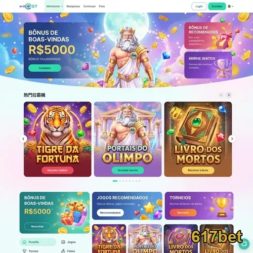 Tela do aplicativo da 617bet com jogos e bônus disponíveis.