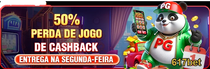 Panda animado na 617bet destacando cashback de 50%.
