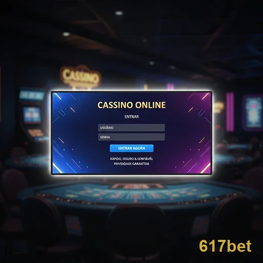 Tela de login do cassino online da 617bet.