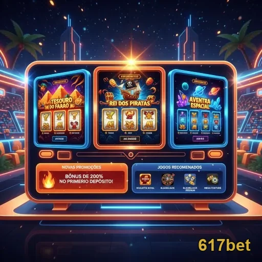 Interface do 617bet com máquinas de caça-níqueis atrativas.