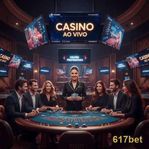 Dealer profissional liderando jogo de cassino ao vivo no 617bet.