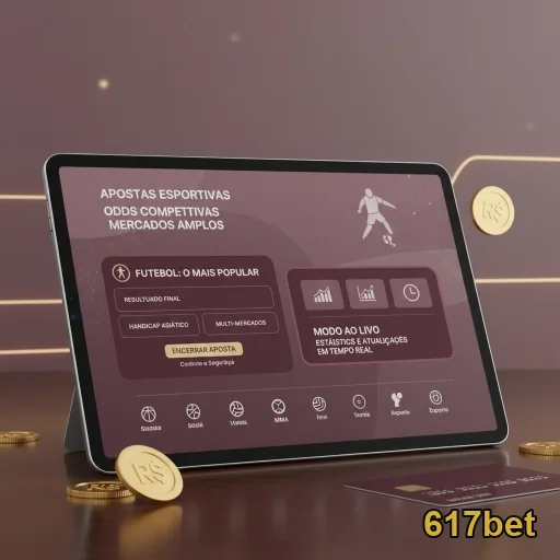 Tela do 617bet mostrando apostas esportivas ao vivo.