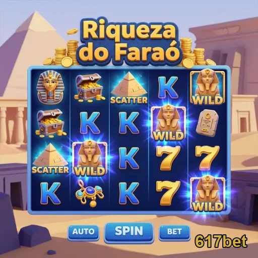 Tela do jogo 'Riqueza do Faraó' no 617bet.