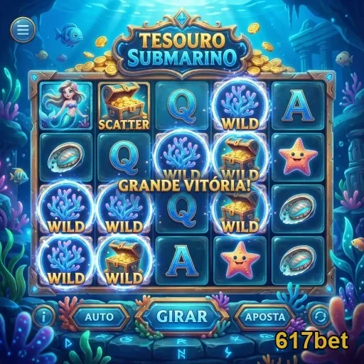Tela do jogo Tesouro Submarino no aplicativo 617bet.