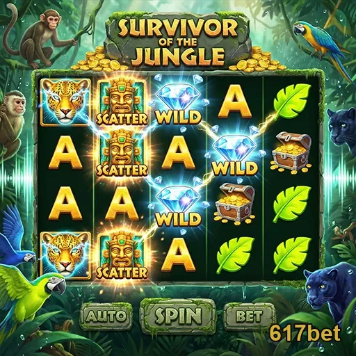 Jogos de slots do 617bet com 'Survivor of the Jungle'.