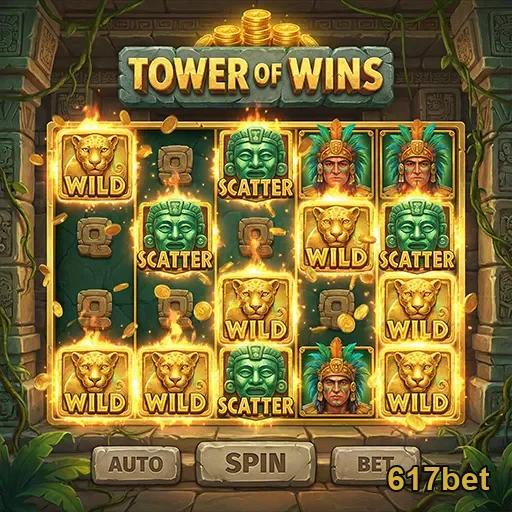 Interface do jogo Tower of Wins disponível na 617bet.