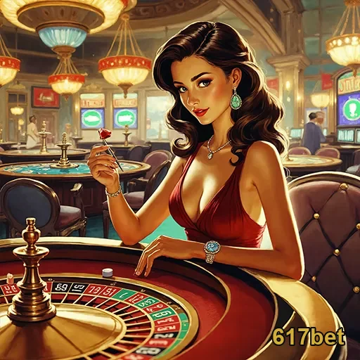 Jogadora VIP no cassino 617bet em ambiente sofisticado.