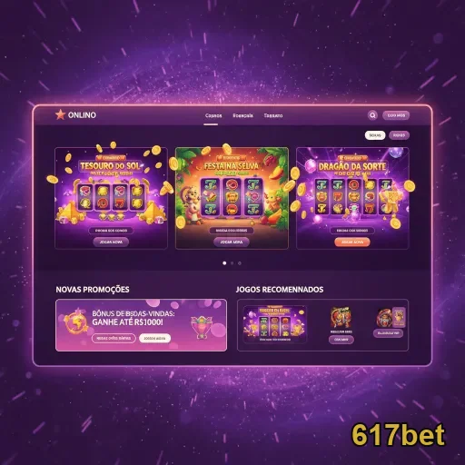 Interface de jogos online da 617bet com opções de slot.